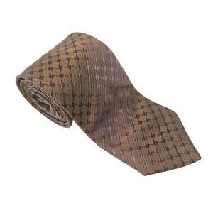 Cerruti 1881 (Anthime Moulay) 100% Silk Tie Brown & Purple 59" x 3"‎